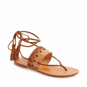 NIB Soludos Tan Leather Gladiator Sandals Sz 8